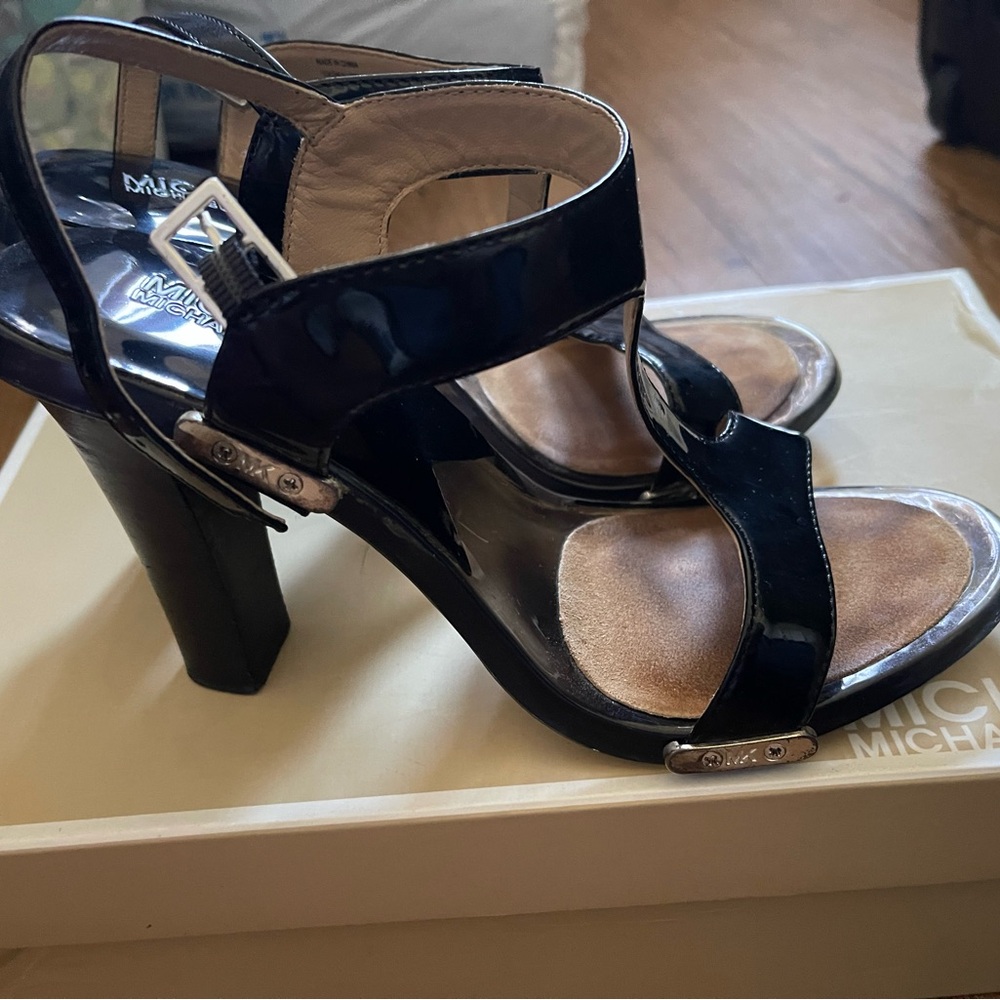 Michael Kors Yolanda Patent t strap heels